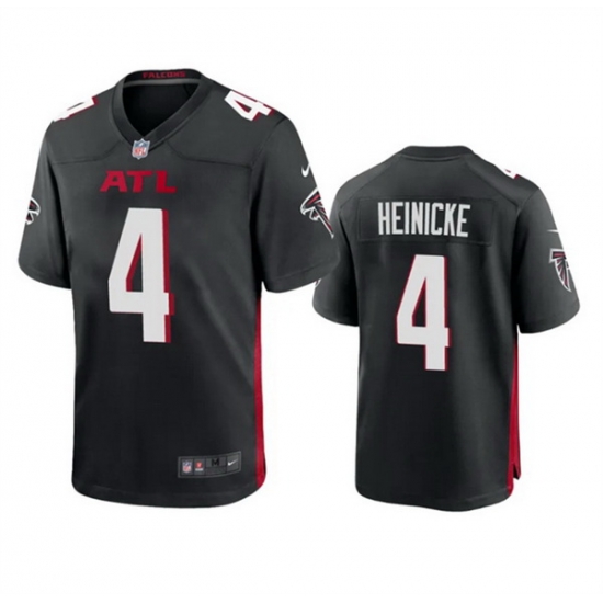 Men Atlanta Falcons 4 Taylor Heinicke New Black Stitched Game Jersey Men Atlanta Falcons 4 Taylor Heinicke New Black Stitched Game Jersey