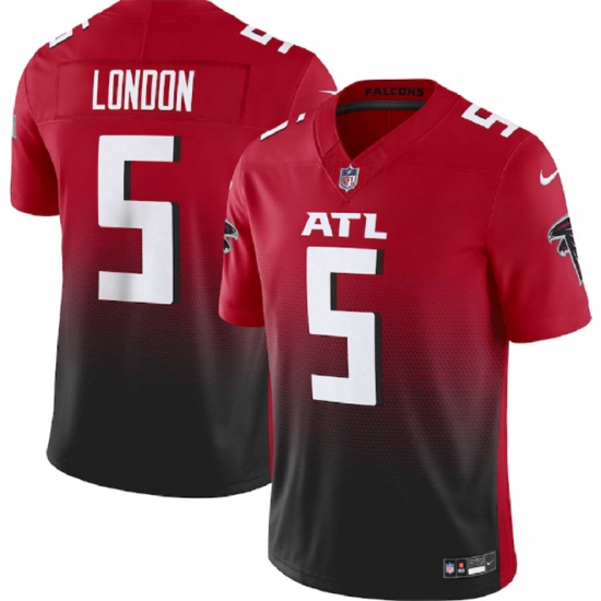 Men Atlanta Falcons 5 Drake London Red Black 2023 F U S E  Vapor Untouchable Limited Stitched Football Jersey