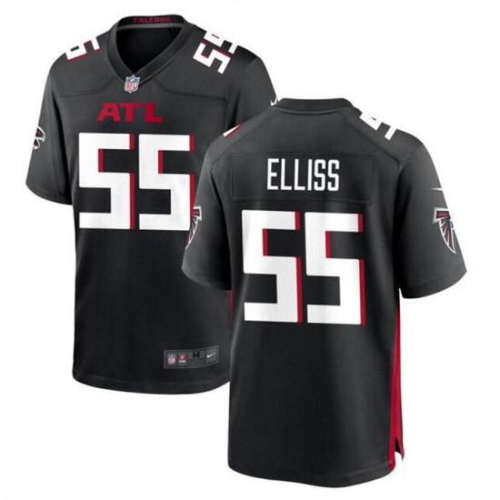 Men Atlanta Falcons 55 Kaden Elliss Black Stitched Football Game Jersey Men Atlanta Falcons 55 Kaden Elliss Black Stitched Football Game Jersey