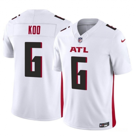 Men Atlanta Falcons 6 Younghoe Koo White 2023 F U S E Vapor Untouchable Limited Stitched Football Jersey Men Atlanta Falcons 6 Younghoe Koo White 2023 F U S E Vapor Untouchable Limited Stitched Football Jersey