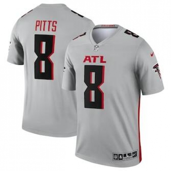 Men Atlanta Falcons 8 Kyle Pitts Gray Vapor Untouchable Limited Stitched Jersey Men Atlanta Falcons 8 Kyle Pitts Gray Vapor Untouchable Limited Stitched Jersey