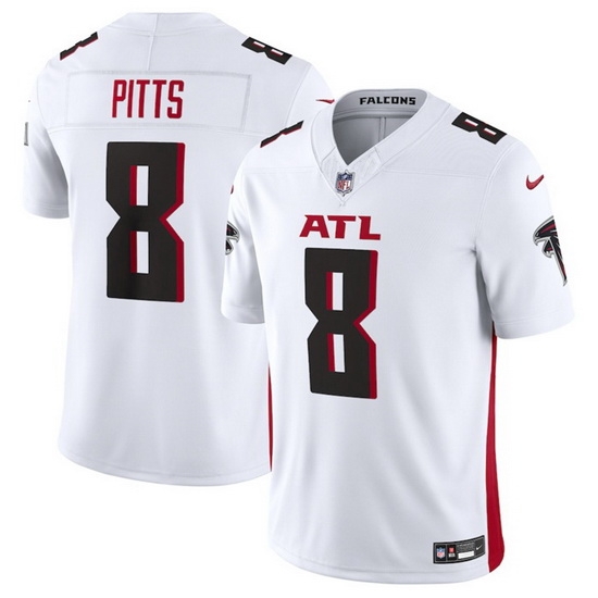 Men Atlanta Falcons 8 Kyle Pitts White 2023 F.U.S.E. Vapor Untouchable Limited Stitched Football Jersey Men Atlanta Falcons 8 Kyle Pitts White 2023 F.U.S.E. Vapor Untouchable Limited Stitched Football Jersey