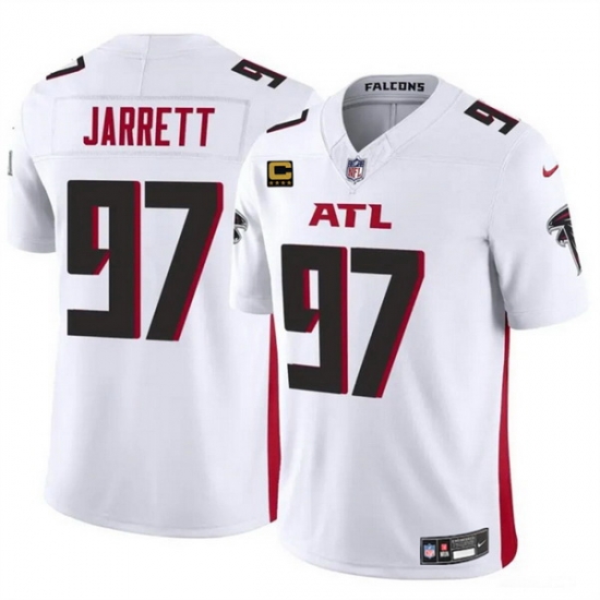 Men Atlanta Falcons 97 Grady Jarrett White 2024 F U S E With 4 Star C Patch Vapor Untouchable Limited Stitched Football Jersey Men Atlanta Falcons 97 Grady Jarrett White 2024 F U S E With 4 Star C Patch Vapor Untouchable Limited Stitched Football Jersey
