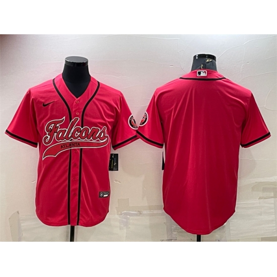 Men Atlanta Falcons Blank Red With Patch Cool Base Stitched Baseball Jersey Men Atlanta Falcons Blank Red With Patch Cool Base Stitched Baseball Jersey