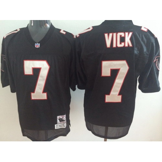 Men Falcons #7 Michael Vick Throwback Black NFL Jersey Men Falcons #7 Michael Vick Throwback Black NFL Jersey