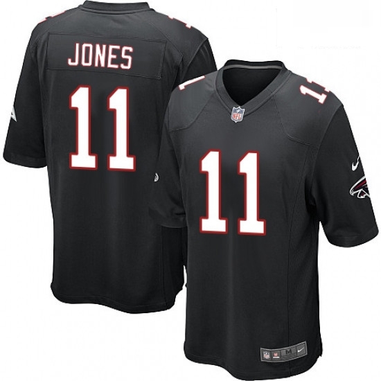 Men Nike Atlanta Falcons 11 Julio Jones Game Black Alternate NFL Jersey Men Nike Atlanta Falcons 11 Julio Jones Game Black Alternate NFL Jersey