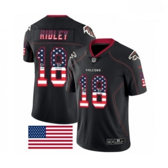 Men Nike Atlanta Falcons 18 Calvin Ridley Limited Black Rush USA Flag NFL Jersey Men Nike Atlanta Falcons 18 Calvin Ridley Limited Black Rush USA Flag NFL Jersey