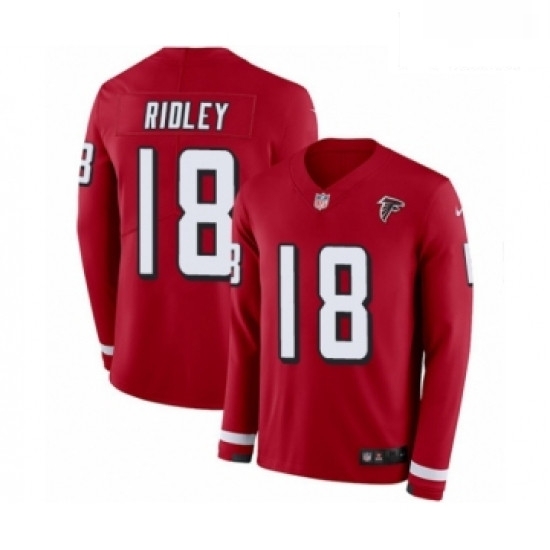 Men Nike Atlanta Falcons 18 Calvin Ridley Limited Red Therma Long Sleeve NFL Jersey Men Nike Atlanta Falcons 18 Calvin Ridley Limited Red Therma Long Sleeve NFL Jersey