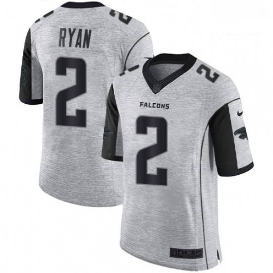 Men Nike Atlanta Falcons 2 Matt Ryan Limited Gray Gridiron II NFL Jersey Men Nike Atlanta Falcons 2 Matt Ryan Limited Gray Gridiron II NFL Jersey