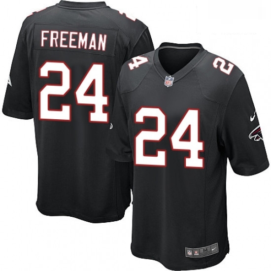 Men Nike Atlanta Falcons 24 Devonta Freeman Game Black Alternate NFL Jersey Men Nike Atlanta Falcons 24 Devonta Freeman Game Black Alternate NFL Jersey