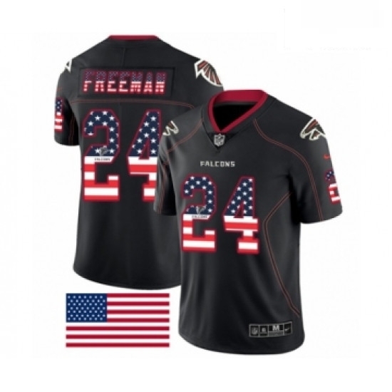 Men Nike Atlanta Falcons 24 Devonta Freeman Limited Black Rush USA Flag NFL Jersey Men Nike Atlanta Falcons 24 Devonta Freeman Limited Black Rush USA Flag NFL Jersey