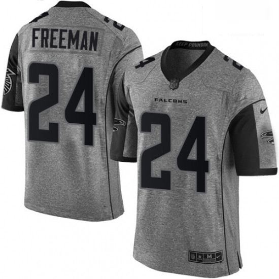 Men Nike Atlanta Falcons 24 Devonta Freeman Limited Gray Gridiron NFL Jersey Men Nike Atlanta Falcons 24 Devonta Freeman Limited Gray Gridiron NFL Jersey