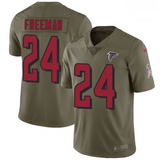Men Nike Atlanta Falcons 24 Devonta Freeman Limited Olive 2017 Salute to Service NFL Jersey Men Nike Atlanta Falcons 24 Devonta Freeman Limited Olive 2017 Salute to Service NFL Jersey
