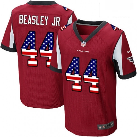 Men Nike Atlanta Falcons 44 Vic Beasley Elite Red Home USA Flag Fashion NFL Jersey Men Nike Atlanta Falcons 44 Vic Beasley Elite Red Home USA Flag Fashion NFL Jersey