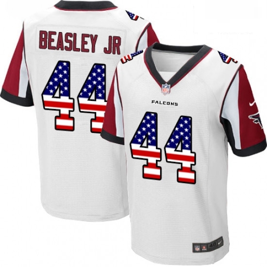 Men Nike Atlanta Falcons 44 Vic Beasley Elite White Road USA Flag Fashion NFL Jersey Men Nike Atlanta Falcons 44 Vic Beasley Elite White Road USA Flag Fashion NFL Jersey