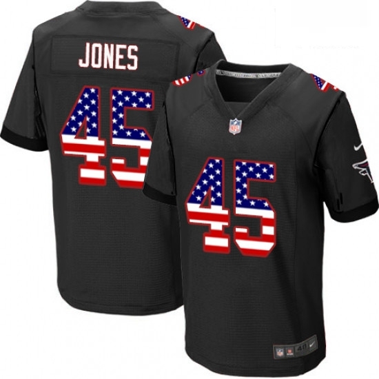 Men Nike Atlanta Falcons 45 Deion Jones Elite Black Alternate USA Flag Fashion NFL Jersey Men Nike Atlanta Falcons 45 Deion Jones Elite Black Alternate USA Flag Fashion NFL Jersey