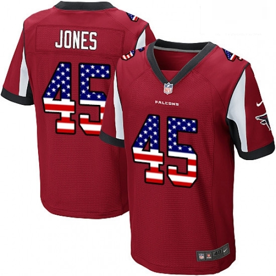 Men Nike Atlanta Falcons 45 Deion Jones Elite Red Home USA Flag Fashion NFL Jersey Men Nike Atlanta Falcons 45 Deion Jones Elite Red Home USA Flag Fashion NFL Jersey
