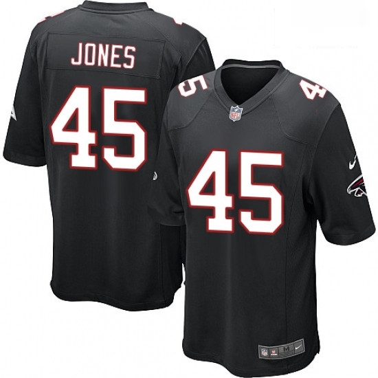 Men Nike Atlanta Falcons 45 Deion Jones Game Black Alternate NFL Jersey Men Nike Atlanta Falcons 45 Deion Jones Game Black Alternate NFL Jersey