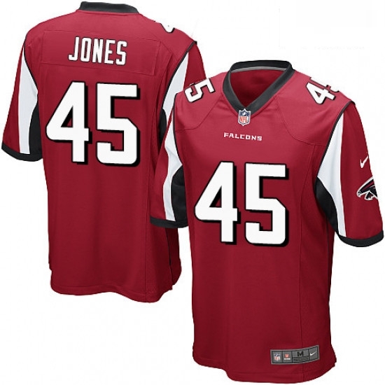 Men Nike Atlanta Falcons 45 Deion Jones Game Red Team Color NFL Jersey Men Nike Atlanta Falcons 45 Deion Jones Game Red Team Color NFL Jersey