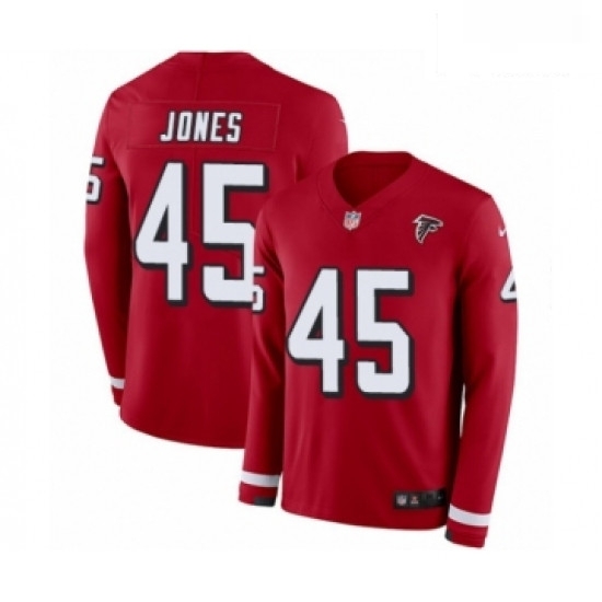 Men Nike Atlanta Falcons 45 Deion Jones Limited Red Therma Long Sleeve NFL Jersey Men Nike Atlanta Falcons 45 Deion Jones Limited Red Therma Long Sleeve NFL Jersey