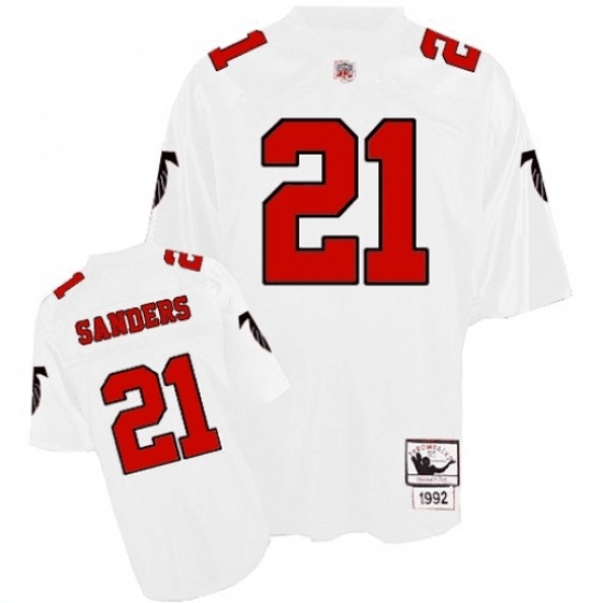 Men Nike Falcons #21 Deion Sanders White Stitched 1994 Authentic NFL Throwback Jersey Men Nike Falcons #21 Deion Sanders White Stitched 1994 Authentic NFL Throwback Jersey