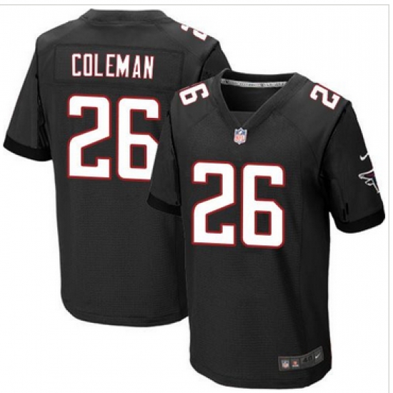 Nike Atlanta Falcons #26 Tevin Coleman Black Alternate Mens Stitched NFL Elite Jersey Nike Atlanta Falcons #26 Tevin Coleman Black Alternate Mens Stitched NFL Elite Jersey