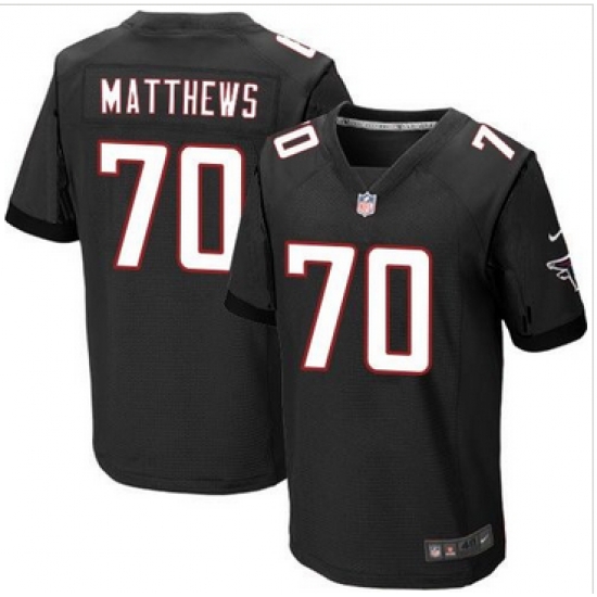 Nike Atlanta Falcons #70 Jake Matthews Black Alternate Mens Stitched NFL Elite Jersey Nike Atlanta Falcons #70 Jake Matthews Black Alternate Mens Stitched NFL Elite Jersey