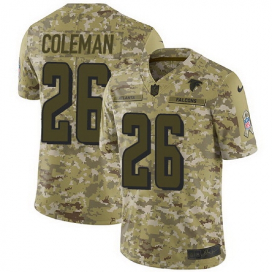 Nike Falcons #26 Tevin Coleman Camo Mens Stitched NFL Limited 2018 Salute To Service Jersey Nike Falcons #26 Tevin Coleman Camo Mens Stitched NFL Limited 2018 Salute To Service Jersey