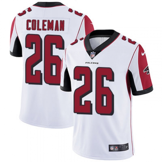 Nike Falcons #26 Tevin Coleman White Mens Stitched NFL Vapor Untouchable Limited Jersey Nike Falcons #26 Tevin Coleman White Mens Stitched NFL Vapor Untouchable Limited Jersey