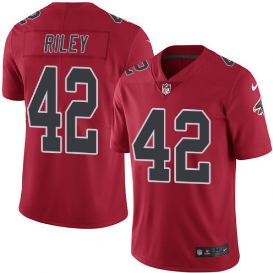 Nike Falcons #42 Duke Riley Red Mens Stitched NFL Limited Rush Jersey Nike Falcons #42 Duke Riley Red Mens Stitched NFL Limited Rush Jersey