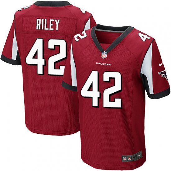Nike Falcons #42 Duke Riley Red Team Color Mens Stitched NFL Elite Jersey Nike Falcons #42 Duke Riley Red Team Color Mens Stitched NFL Elite Jersey