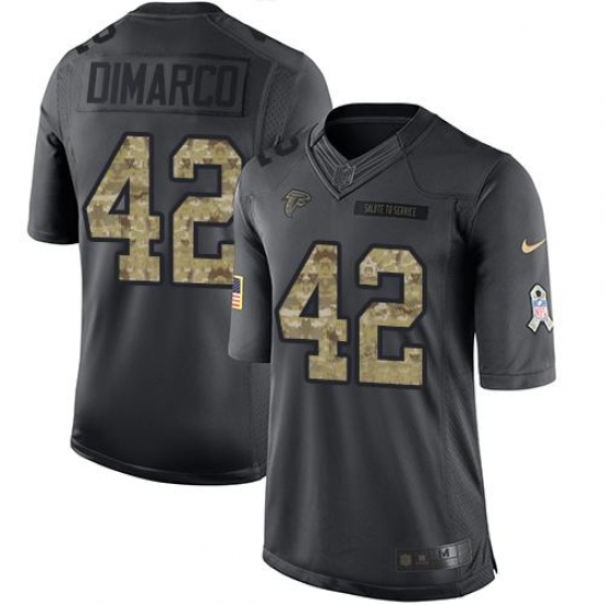 Nike Falcons #42 Patrick DiMarco Black Mens Stitched NFL Limited 2016 Salute To Service Jersey Nike Falcons #42 Patrick DiMarco Black Mens Stitched NFL Limited 2016 Salute To Service Jersey
