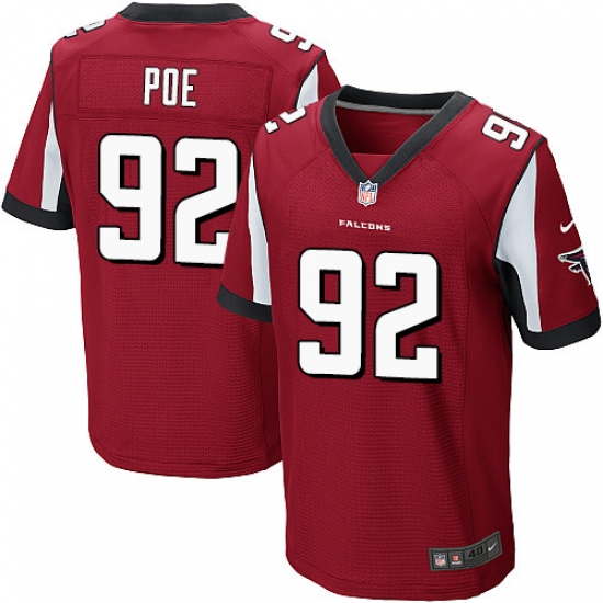 Nike Falcons #92 Dontari Poe Red Team Color Mens Stitched NFL Elite Jersey Nike Falcons #92 Dontari Poe Red Team Color Mens Stitched NFL Elite Jersey