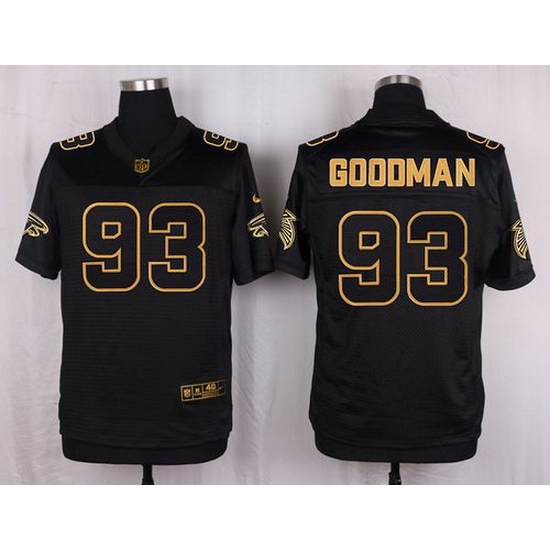 Nike Falcons #93 Malliciah Goodman Black Mens Stitched NFL Elite Pro Line Gold Collection Jersey Nike Falcons #93 Malliciah Goodman Black Mens Stitched NFL Elite Pro Line Gold Collection Jersey