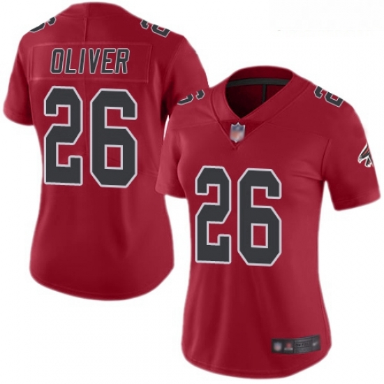 Falcons #26 Isaiah Oliver Red Women Stitched Football Limited Rush Jersey Falcons #26 Isaiah Oliver Red Women Stitched Football Limited Rush Jersey