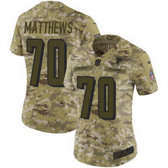 Falcons 70 Jake Matthews Camo Womens Stitched Football Limited 2018 Salute to Service Jersey Falcons 70 Jake Matthews Camo Womens Stitched Football Limited 2018 Salute to Service Jersey