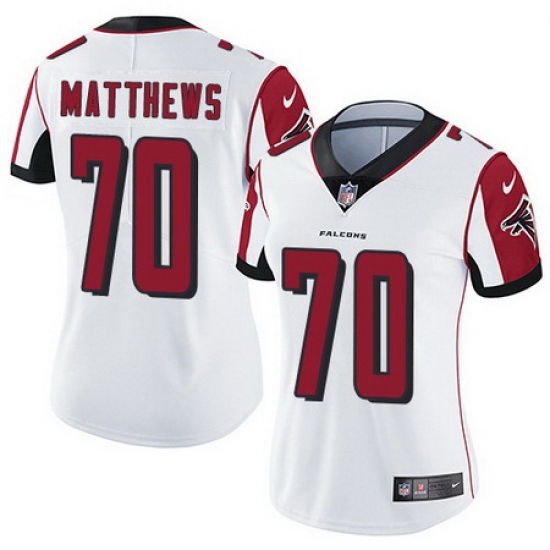 Falcons 70 Jake Matthews White Womens Stitched Football Vapor Untouchable Limited Jersey Falcons 70 Jake Matthews White Womens Stitched Football Vapor Untouchable Limited Jersey
