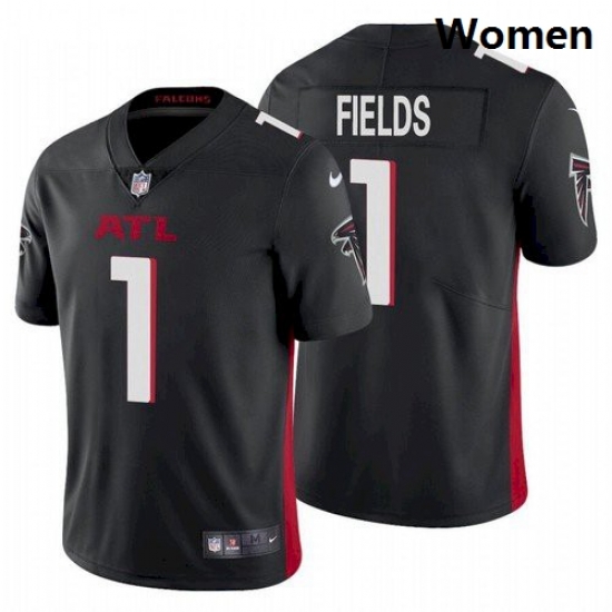 Women Atlanta Falcons #1 Justin Fields Black 2021 Draft Jersey Women Atlanta Falcons #1 Justin Fields Black 2021 Draft Jersey