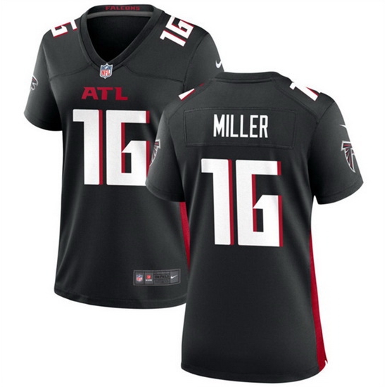 Women Atlanta Falcons 16 Scott Miller Black Stitched Jersey 28Run Small 29 Women Atlanta Falcons 16 Scott Miller Black Stitched Jersey 28Run Small 29