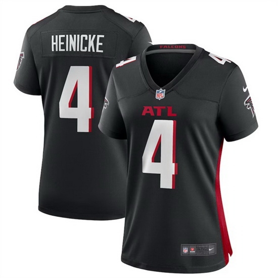 Women Atlanta Falcons 4 Taylor Heinicke Black Stitched Jersey 28Run Small 29 Women Atlanta Falcons 4 Taylor Heinicke Black Stitched Jersey 28Run Small 29