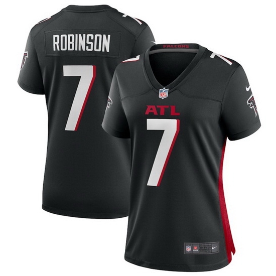 Women Atlanta Falcons 7 Bijan Robinson Black Stitched Jersey Women Atlanta Falcons 7 Bijan Robinson Black Stitched Jersey