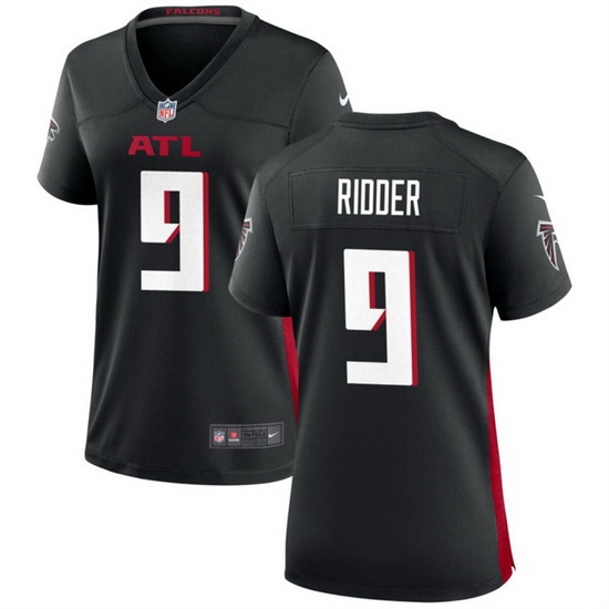 Women Atlanta Falcons 9 Desmond Ridder Black Stitched Jersey 28Run Small 29 Women Atlanta Falcons 9 Desmond Ridder Black Stitched Jersey 28Run Small 29
