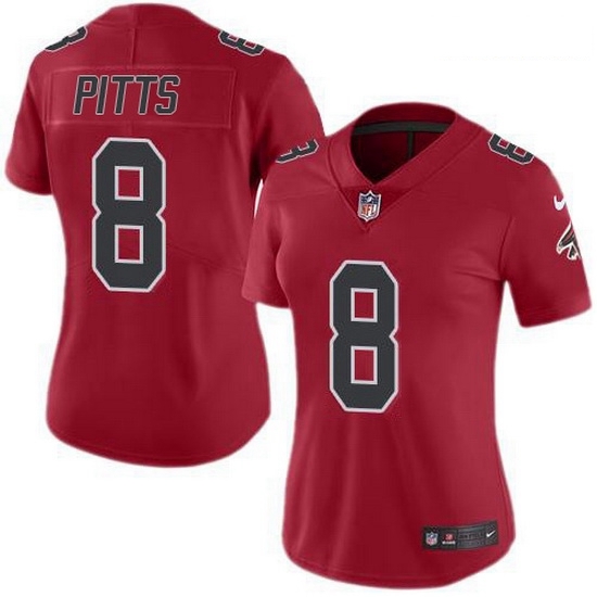 Women Nike Atlanta Falcons 8 Kyle Pitts Red Women Stitched NFL Limited Rush Jersey Women Nike Atlanta Falcons 8 Kyle Pitts Red Women Stitched NFL Limited Rush Jersey
