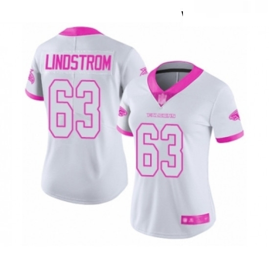 Womens Atlanta Falcons 63 Chris Lindstrom Limited White Pink Rush Fashion Football Jersey Womens Atlanta Falcons 63 Chris Lindstrom Limited White Pink Rush Fashion Football Jersey