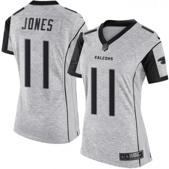 Womens Nike Atlanta Falcons 11 Julio Jones Limited Gray Gridiron II NFL Jersey Womens Nike Atlanta Falcons 11 Julio Jones Limited Gray Gridiron II NFL Jersey