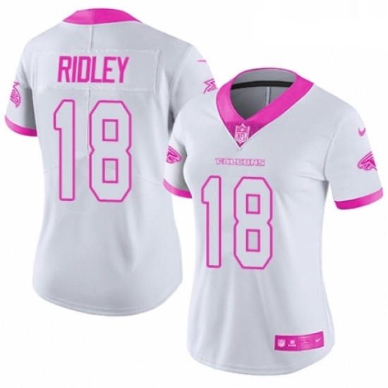 Womens Nike Atlanta Falcons 18 Calvin Ridley Limited White Pink Rush Fashion NFL Jersey Womens Nike Atlanta Falcons 18 Calvin Ridley Limited White Pink Rush Fashion NFL Jersey