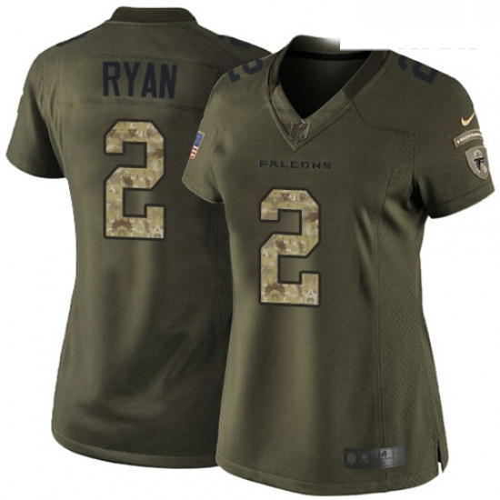 Womens Nike Atlanta Falcons 2 Matt Ryan Elite Green Salute to Service NFL Jersey Womens Nike Atlanta Falcons 2 Matt Ryan Elite Green Salute to Service NFL Jersey