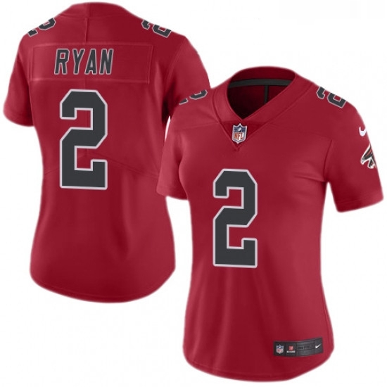 Womens Nike Atlanta Falcons 2 Matt Ryan Limited Red Rush Vapor Untouchable NFL Jersey Womens Nike Atlanta Falcons 2 Matt Ryan Limited Red Rush Vapor Untouchable NFL Jersey