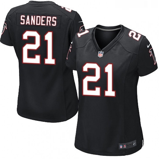 Womens Nike Atlanta Falcons 21 Deion Sanders Game Black Alternate NFL Jersey Womens Nike Atlanta Falcons 21 Deion Sanders Game Black Alternate NFL Jersey