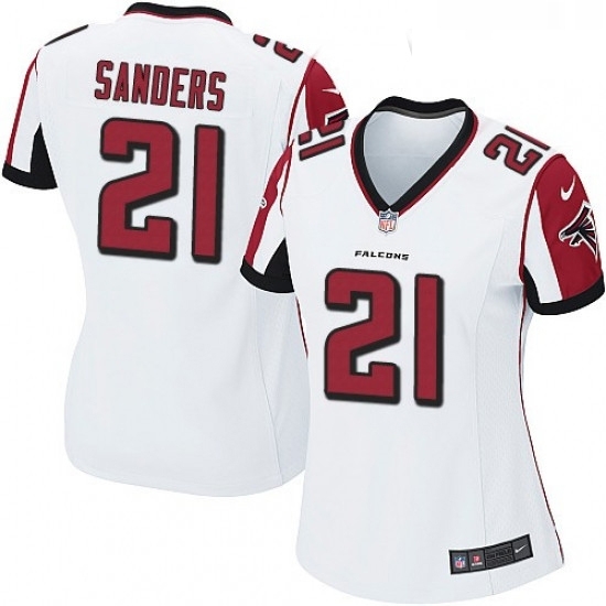 Womens Nike Atlanta Falcons 21 Deion Sanders Game White NFL Jersey Womens Nike Atlanta Falcons 21 Deion Sanders Game White NFL Jersey